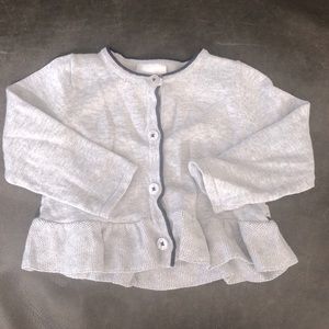 Baby Mori Ruffle Button Cardigan 3-6M!